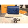 Louis Vuitton Replica M63518 LV Replica Rivets Chain Wallet Epi Leather Blue