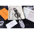 Louis Vuitton Replica M63618 LV Replica Tab Bag Charm and Key Holder Damier Azur Canvas Black Hardware
