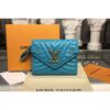 Louis Vuitton Replica M63730 LV Replica New Wave Compact Wallet Calf leather Blue
