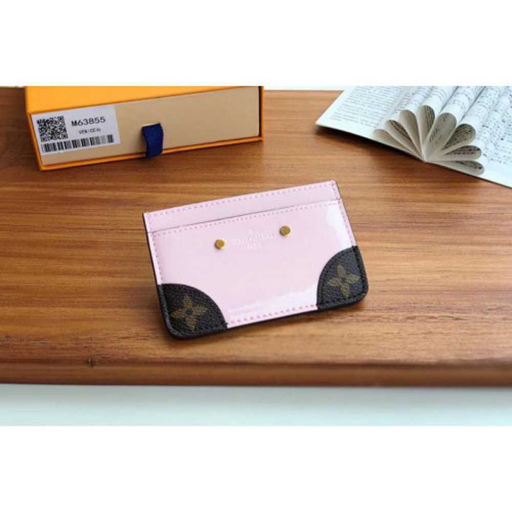 Louis Vuitton Replica M63855 LV Replica Venice Card Holder Pink Patent Leather