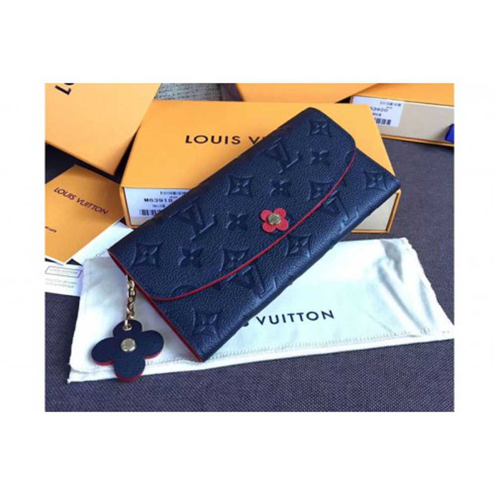 Louis Vuitton Replica M63918 LV Replica Emilie Wallet Monogram Empreinte Leather Marine Rouge