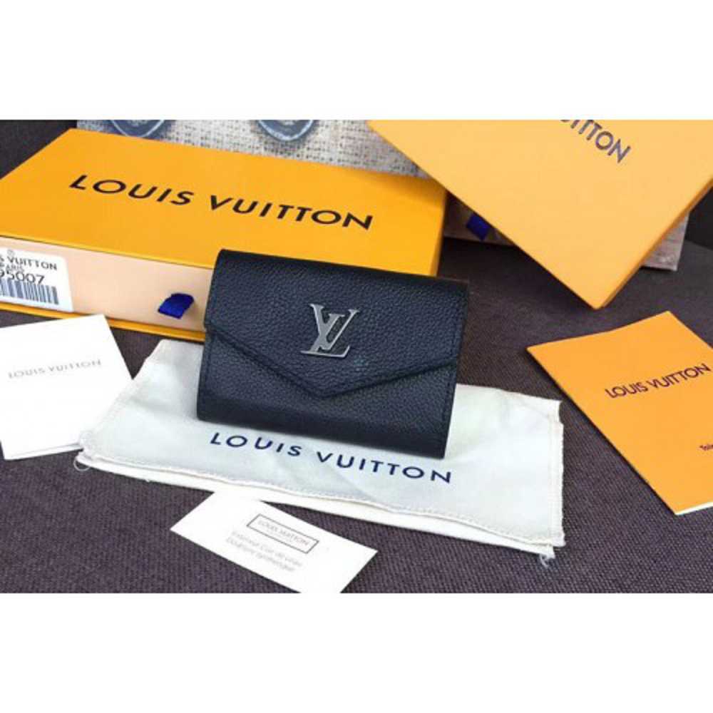 Louis Vuitton Replica M63921 LV Replica Lockmini Wallet Lockme Calf Leather Black
