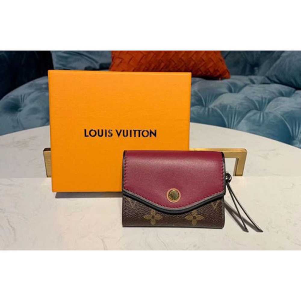 Louis Vuitton Replica M63938 LV Replica Tuileries Compact Wallet Monogram Canvas And Bordeaux Calf Leather