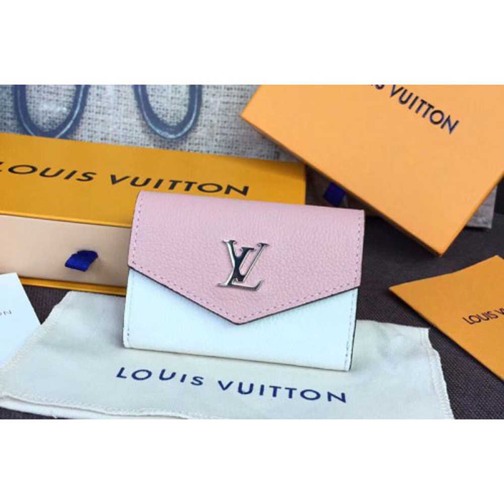 Louis Vuitton Replica M63978 LV Replica Lockmini Wallet Lockme Calf Leather ROSE BALLET BLANC MAITO NOIR