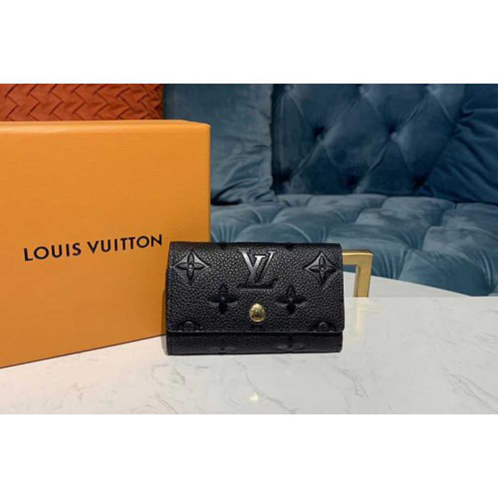 Louis Vuitton Replica M64421 LV Replica 6-Key Holder Black Monogram Empreinte leather