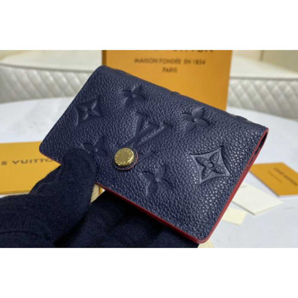 Louis Vuitton Replica M67263 LV Replica Multicartes card holder in Navy Blue/Red Monogram Empreinte leather