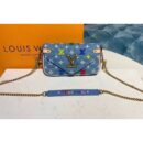 Louis Vuitton Replica M67531 LV Replica New Wave Chain Pochette Bags Blue Monogram Denim