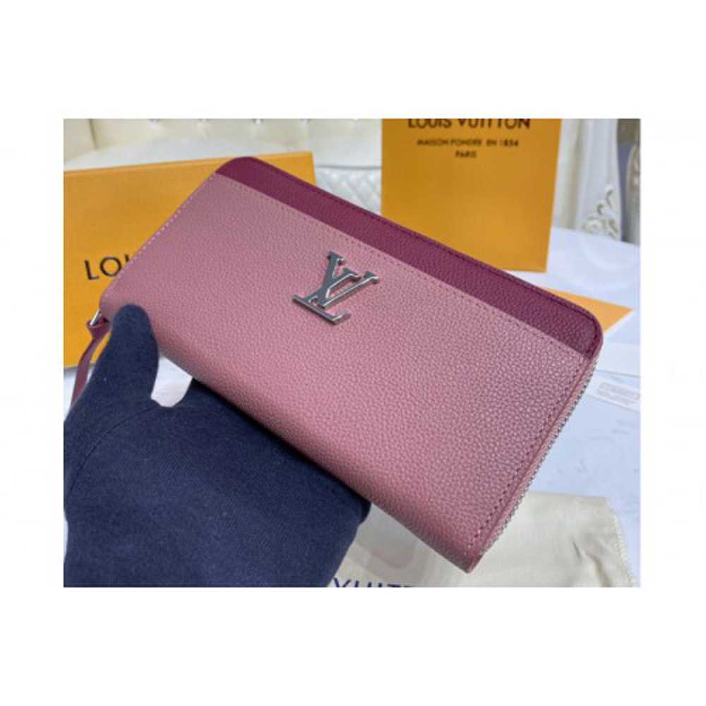 Louis Vuitton Replica M67540 LV Replica Lockme Zippy wallet in Pink/Burgundy Calf leather
