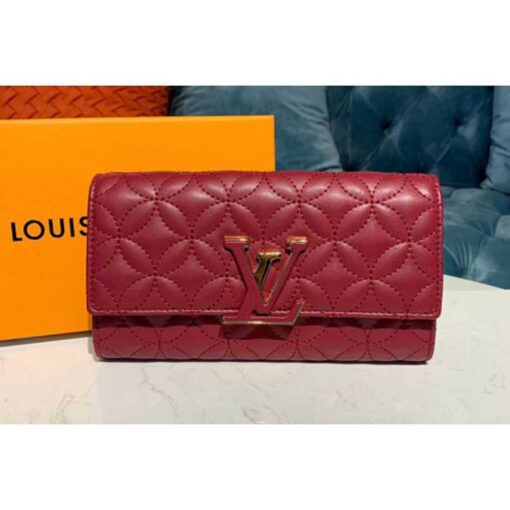 Louis Vuitton Replica M68590 LV Replica Capucines long wallet Bordeaux Calf Leather