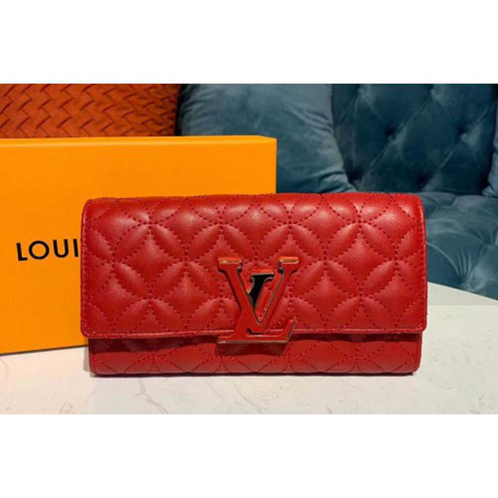 Louis Vuitton Replica M68590 LV Replica Capucines long wallet Red Calf Leather