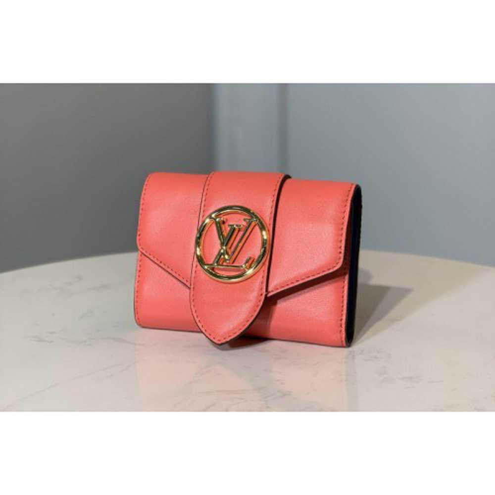 Louis Vuitton Replica M69177 LV Replica Pont 9 compact wallet in Rose Dahlia Pink Cowhide leather