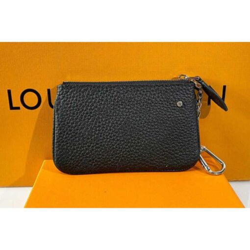 Louis Vuitton Replica M69532 LV Replica Key Pouch In Black Mahina leather