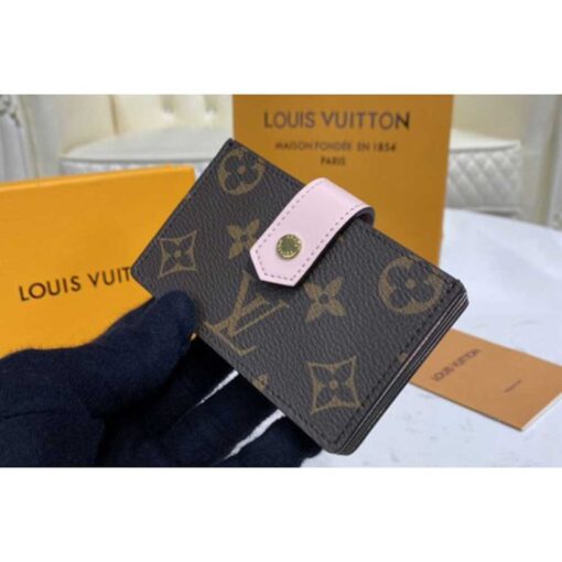Louis Vuitton Replica M69761 LV Replica Card Holder in Monogram coated canvas and Rose Ballerine Pink