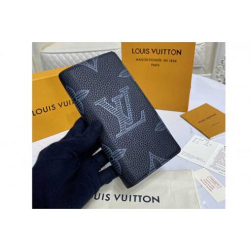 Louis Vuitton Replica M80042 LV Replica Brazza Wallet in Taurillon Shadow leather