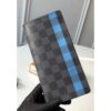 Louis Vuitton Replica Men's Damier Graphite Canvas Brazza Wallet N60089 Blue