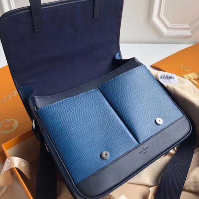 Louis Vuitton Replica Men's Messenger PM Bag in Epi Leather M53494 Blue Azur 2017