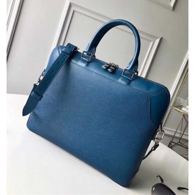 Louis Vuitton Replica Men's Oliver Briefcase in Epi Leather M51691 Blue Oxford 2018