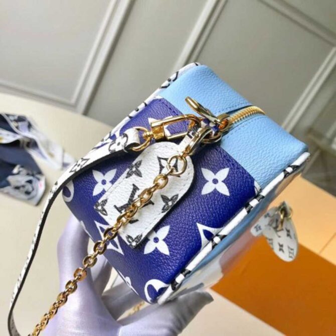 Louis Vuitton Replica Monogram Canvas Beach Pouch Bag Blue 2019