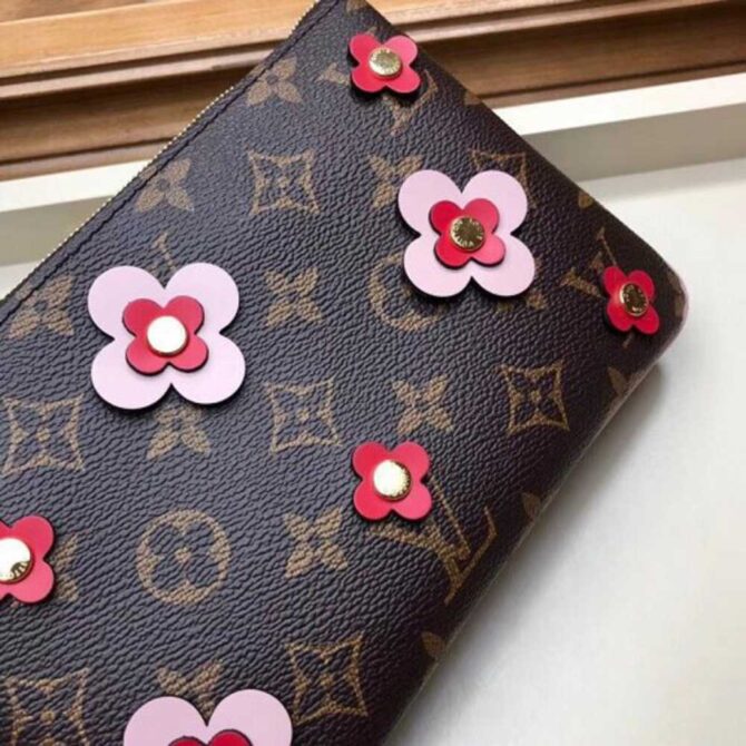 Louis Vuitton Replica Monogram Canvas Blooming Flowers Pochette Double Zip Bag M63905 Pink 2019