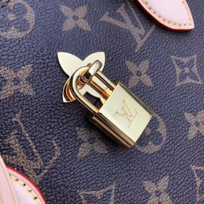 Louis Vuitton Replica Monogram Canvas Flower Padlock Tote Bag M43551 Beige 2018