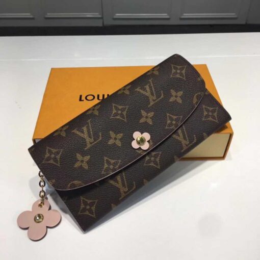 Louis Vuitton Replica Monogram Canvas Flower Stud Trim Emilie Wallet M64202 02 2017