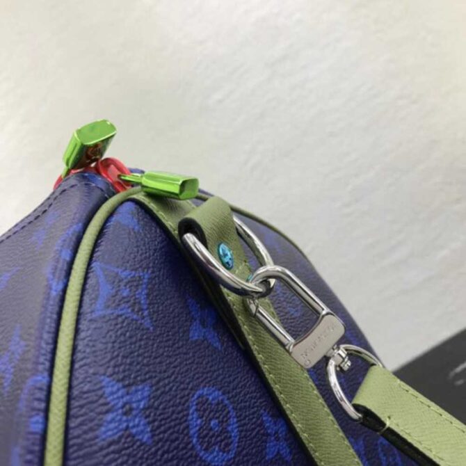 Louis Vuitton Replica Monogram Canvas Men's Keepall 55 Bag Blue/Green 2018