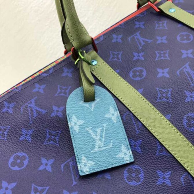 Louis Vuitton Replica Monogram Canvas Men's Keepall 55 Bag Blue/Green 2018