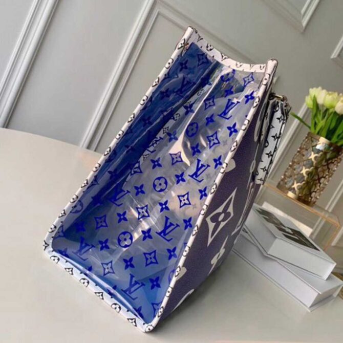 Louis Vuitton Replica Monogram Canvas Onthego Tote Bag Blue 2019
