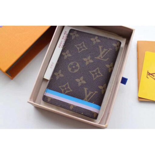 Louis Vuitton Replica Monogram Canvas Passport Cover M62089 Pink/Blue