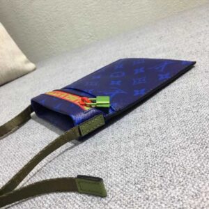 Louis Vuitton Replica Monogram Canvas Phone Bag Blue 2018