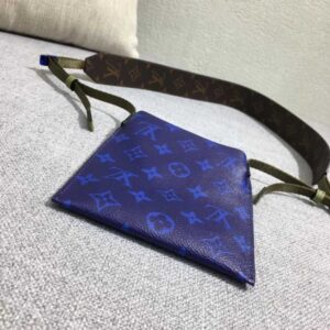 Louis Vuitton Replica Monogram Canvas Phone Bag Blue 2018