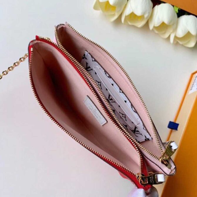 Louis Vuitton Replica Monogram Canvas Pochette Double Zip Bag M67561 Rouge 2019