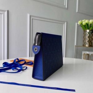 Louis Vuitton Replica Monogram Canvas/Taiga Leather Pochette Voyage MM Bag Blue 2019