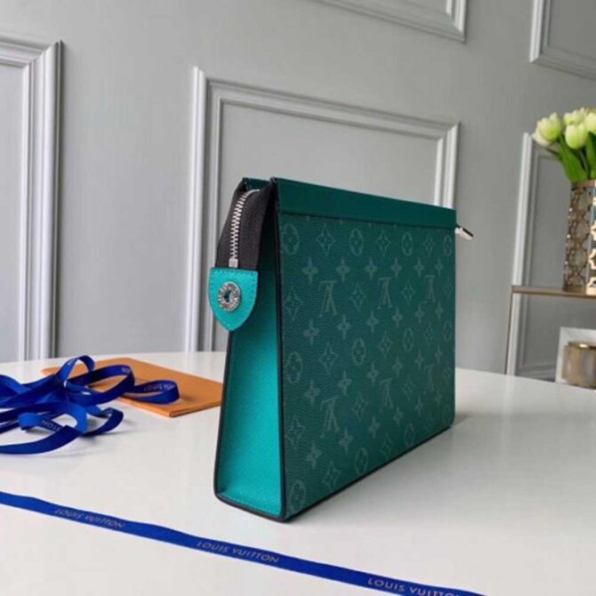 Louis Vuitton Replica Monogram Canvas/Taiga Leather Pochette Voyage MM Bag Green 2019