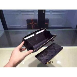Louis Vuitton Replica Monogram Empreinte Clemence Wallet Black