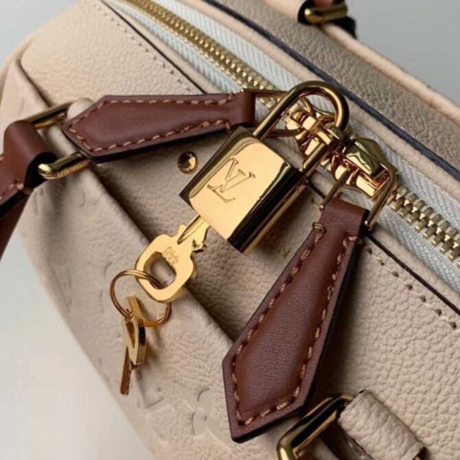 Louis Vuitton Replica Monogram Empreinte Speedy Bandouliere 20 Bag Creme Caramel 2019