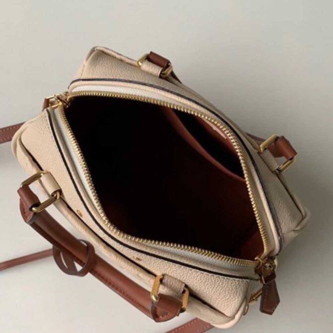 Louis Vuitton Replica Monogram Empreinte Speedy Bandouliere 20 Bag Creme Caramel 2019