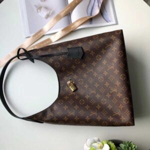 Louis Vuitton Replica Monogram Flower Padlock Hobo Bag M43545 Noir 2018