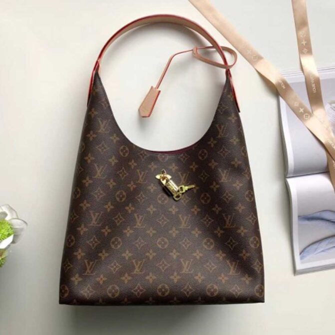 Louis Vuitton Replica Monogram Flower Padlock Hobo Bag M43546 Beige 2018