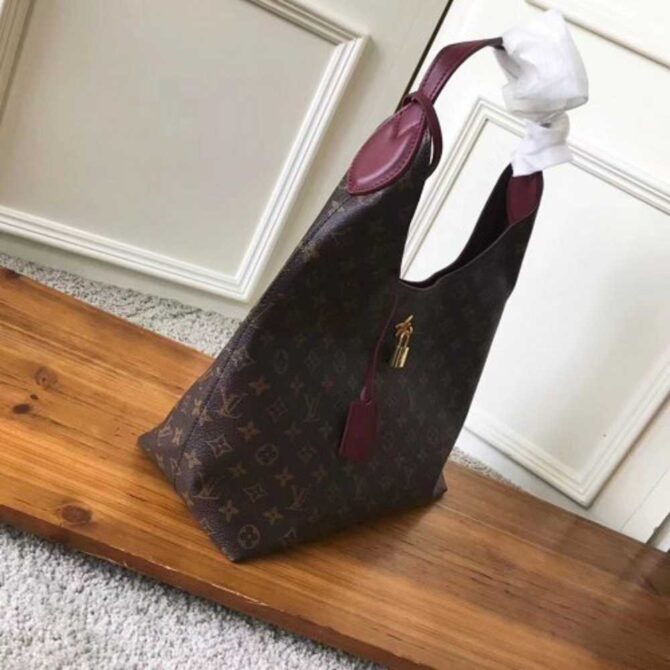 Louis Vuitton Replica Monogram Flower Padlock Hobo Bag M43547 Bordeaux 2018