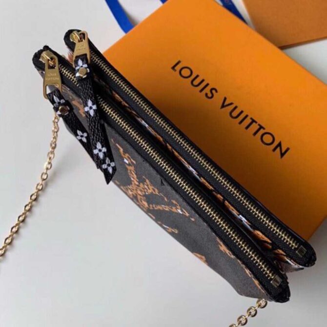 Louis Vuitton Replica Monogram Giant Canvas Pochette Double Zip Bag M67874 Animal Print 2019