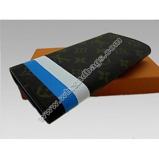 Louis Vuitton Replica Monogram Groom Wallet with Zip Pocket Blue