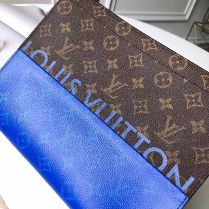 Louis Vuitton Replica Monogram Pacific Blue Split Pochette Voyage MM Bag M63066 2018