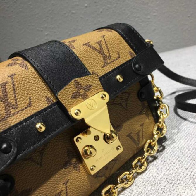 Louis Vuitton Replica Monogram Reverse Canvas Small Malle Chain Bag 2018