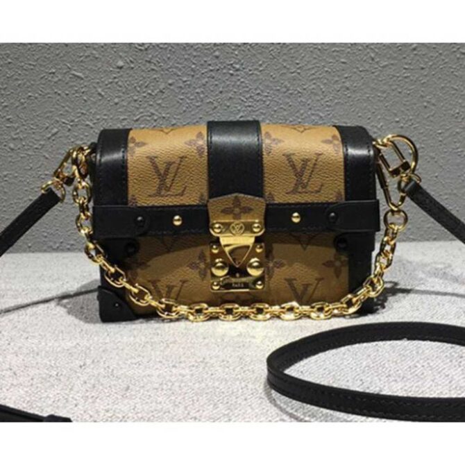 Louis Vuitton Replica Monogram Reverse Canvas Small Malle Chain Bag 2018