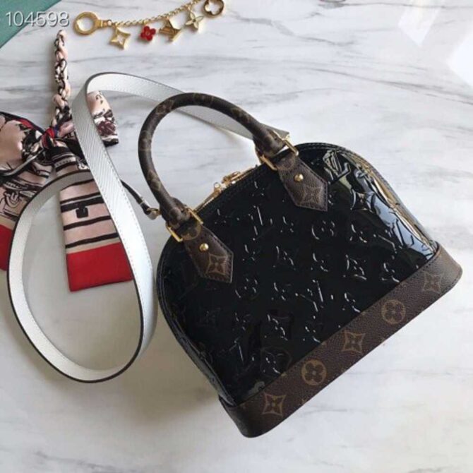 Louis Vuitton Replica Monogram Vernis Alma BB Bag M44389 Black 2019