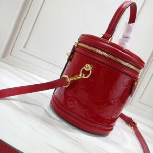Louis Vuitton Replica Monogram Vernis Leather Canvas Cannes Beauty Case Bucket Bag M53998 Rouge 2019