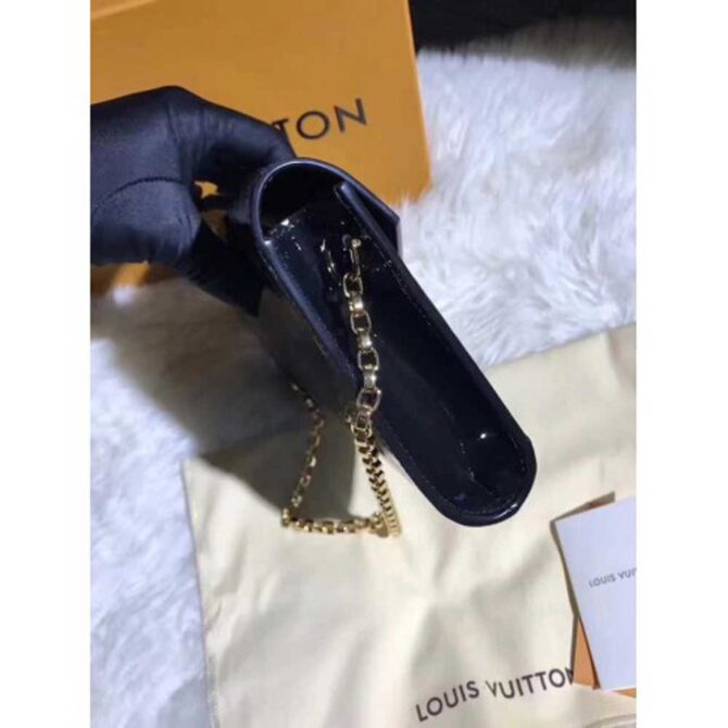 Louis Vuitton Replica Monogram Vernis Leather Envelope Clutch on Chain M90990 Black