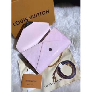 Louis Vuitton Replica Monogram Vernis Leather Envelope Clutch on Chain M90990 Light Pink