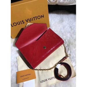 Louis Vuitton Replica Monogram Vernis Leather Envelope Clutch on Chain M90990 Red